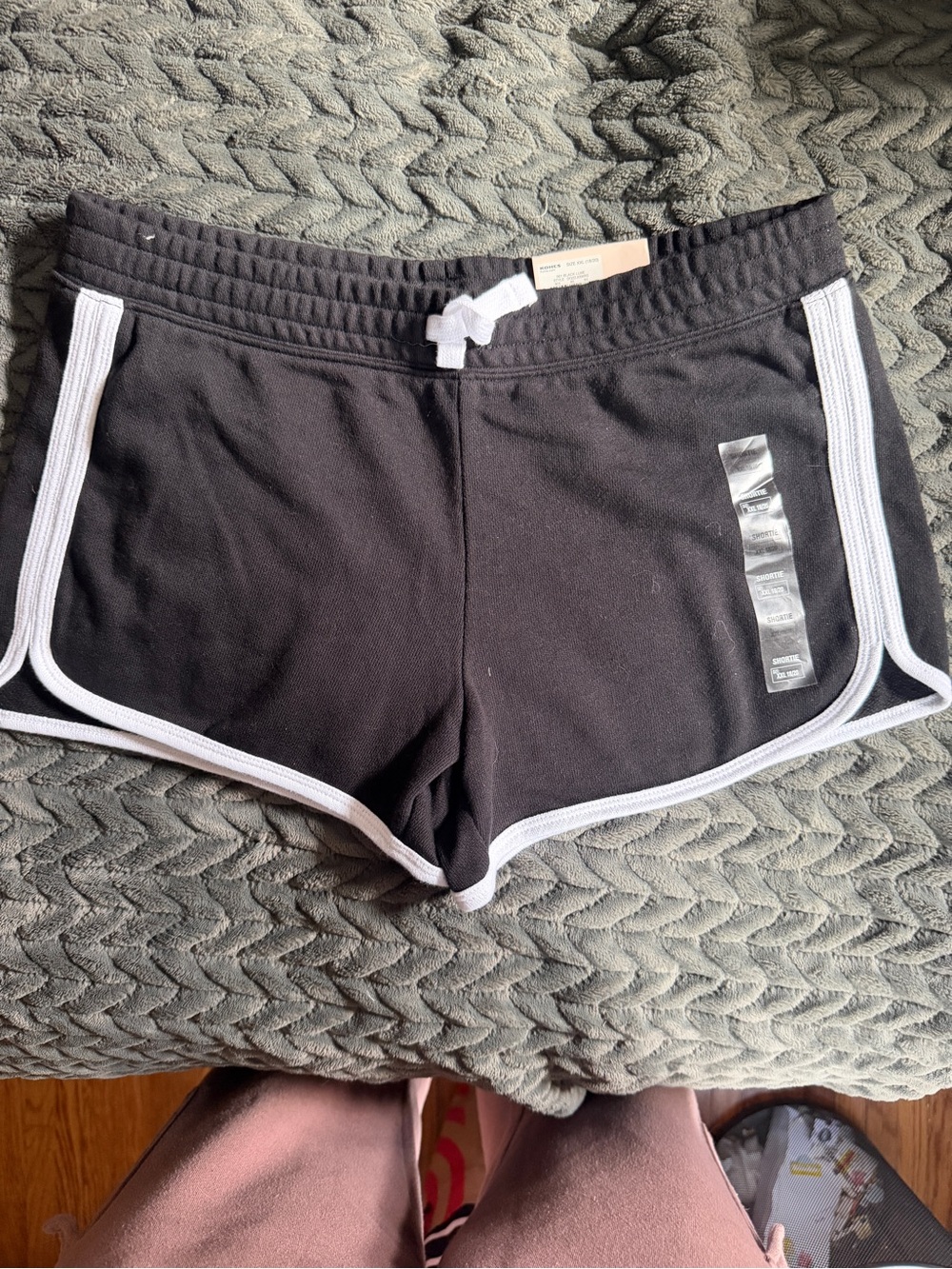 Black Athletic Shorts with White Trim